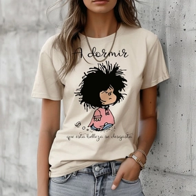Mafalda Cartoon Graphic Tee for Women - Trendy Japanese Anime Streetwear Top in Casual Harajuku Style