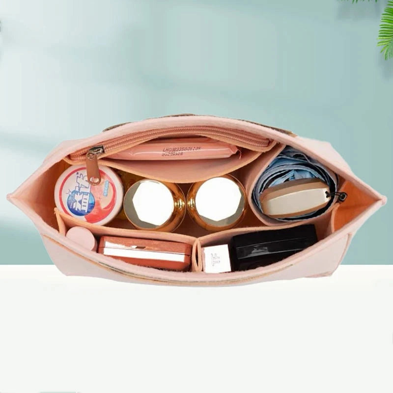 Make Up Organizer Felt Insert Bag for Women Handbag Travel