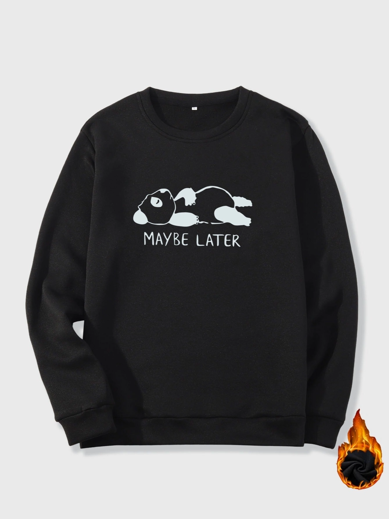 Men's Bear Graphic Print Fleece Crew Neck Sweatshirt