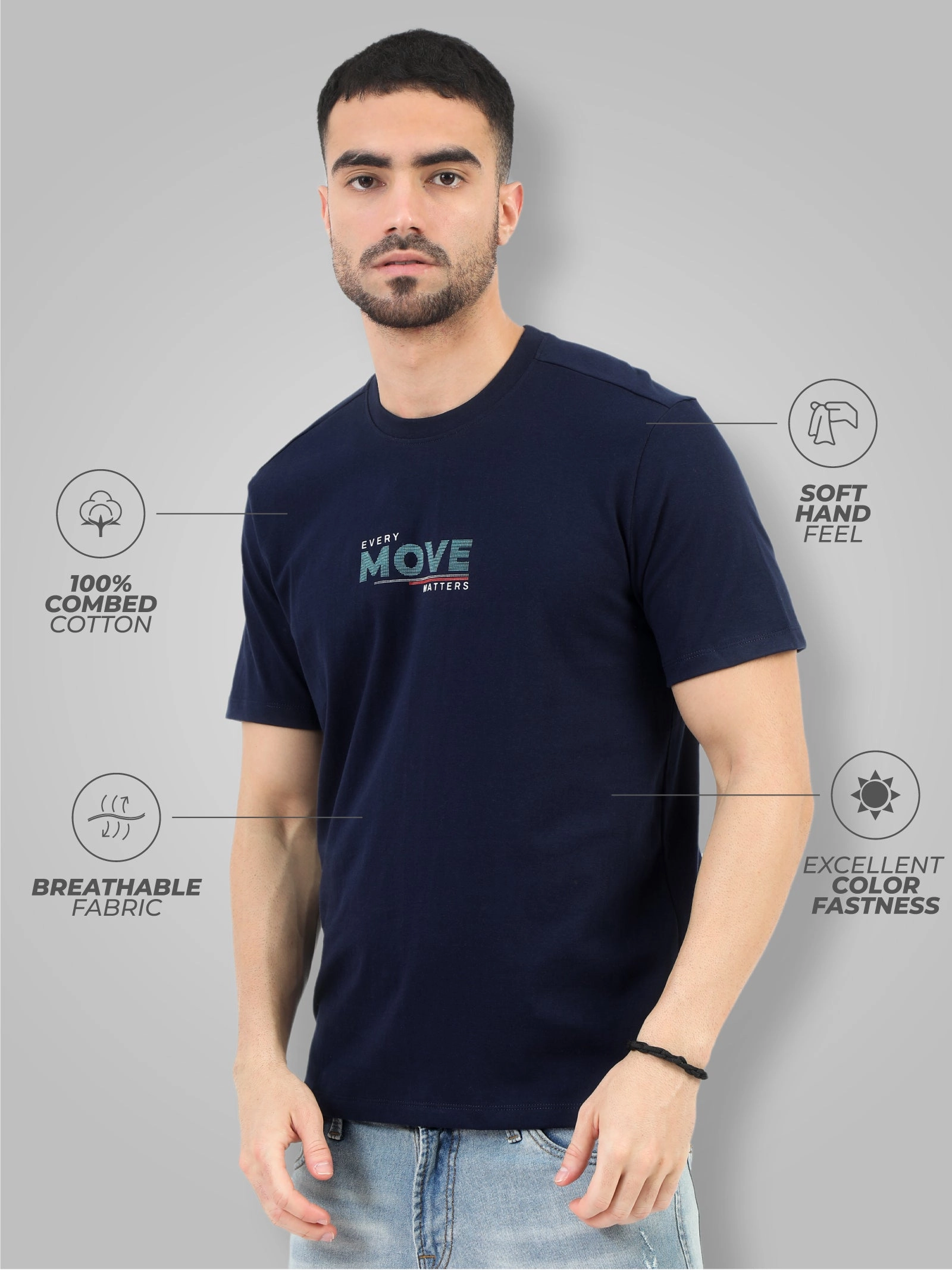 Men's Premium Combed Cotton Printed T-Shirt