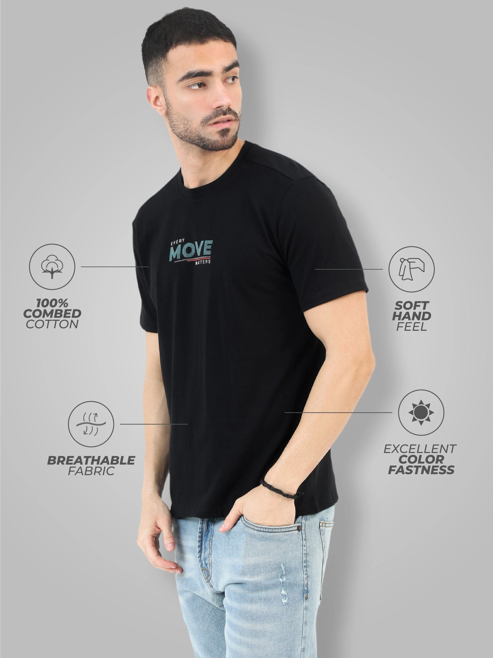 Men's Premium Combed Cotton Printed T-Shirt