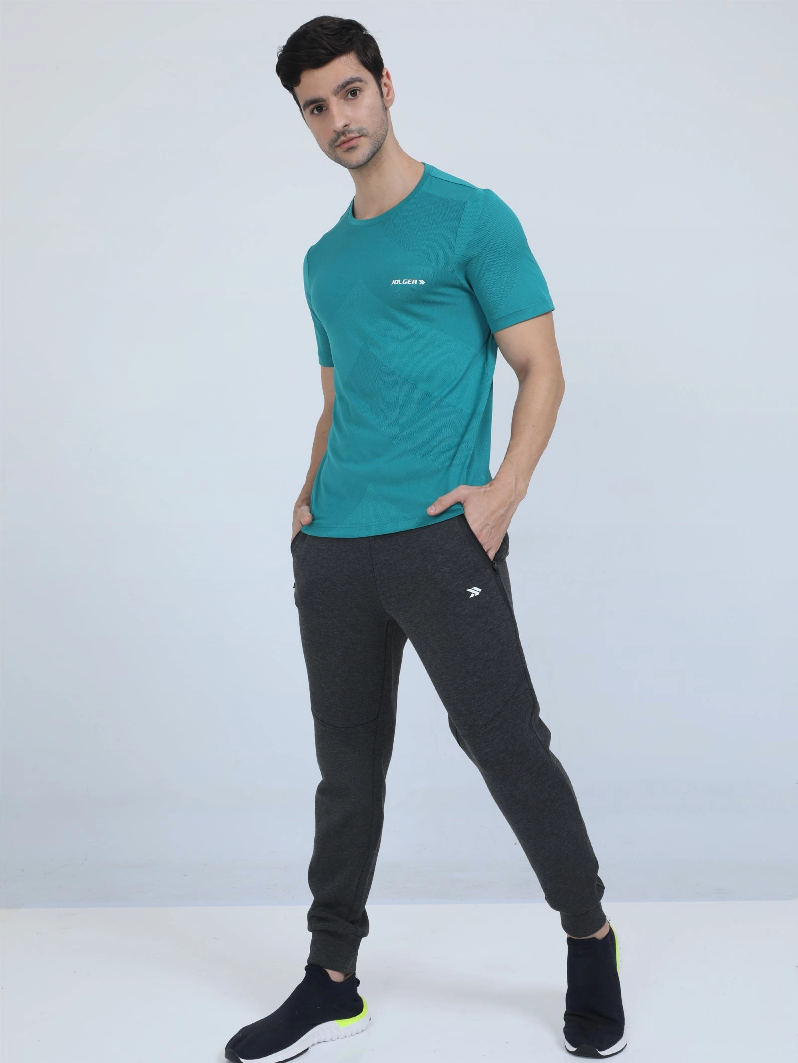 Men's Quick Dry Fitness Jogger Pants With Zipper Pockets