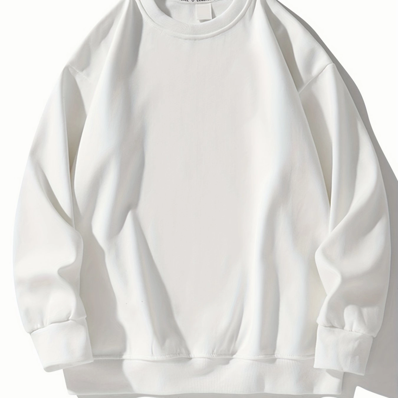 Men's Versatile Basic Round Neck Pullover Long Sleeve Sweatshirt