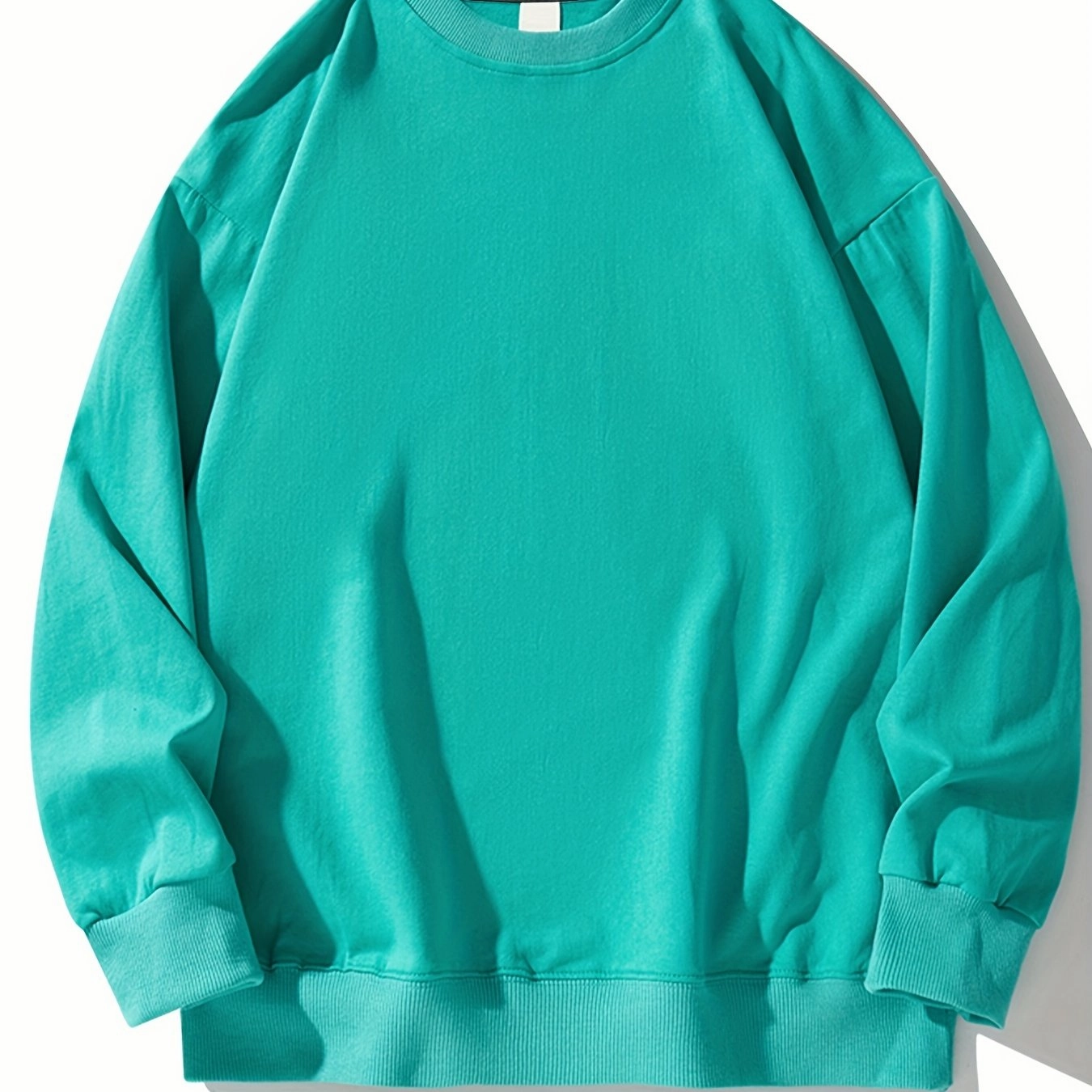 Men's Versatile Basic Round Neck Pullover Long Sleeve Sweatshirt