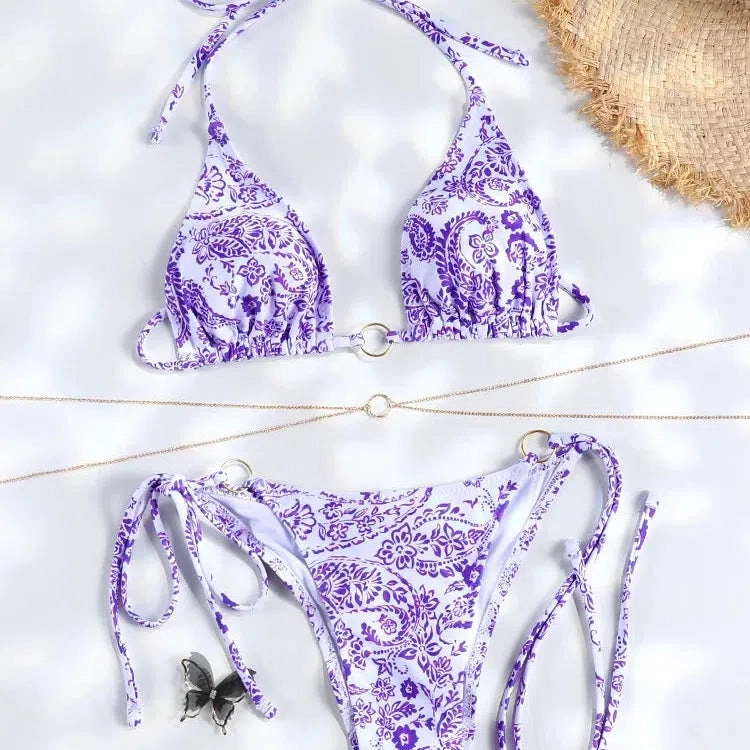 Mini Bowknot Bikinis Set for Women Patchwork Swimsuit