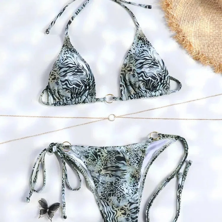 Mini Bowknot Bikinis Set for Women Patchwork Swimsuit
