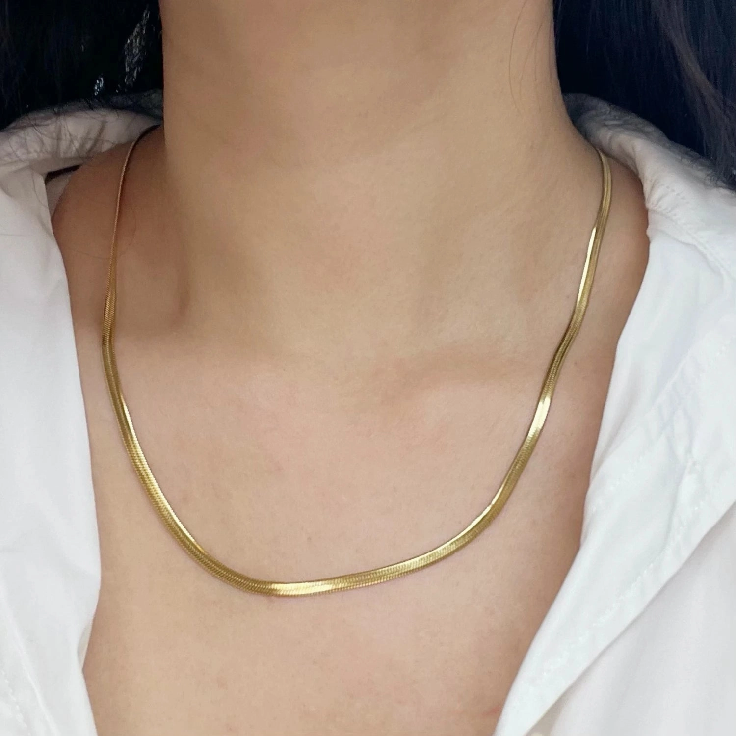 Minimalist Unisex Snake Chain Necklace Choker Gold Fashion Jewelry