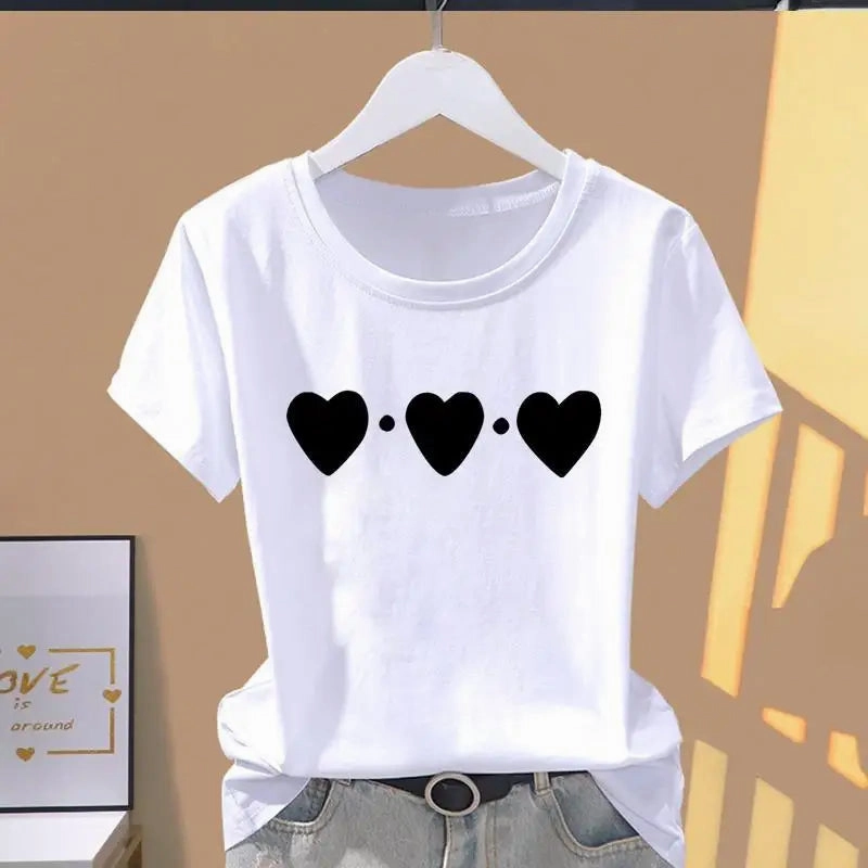 Modal Women Print Floral Sports Fashion Casual Explosive Short Sleeve T-shirt Graphic Tshirts Women Clothes Oversized T Shirt