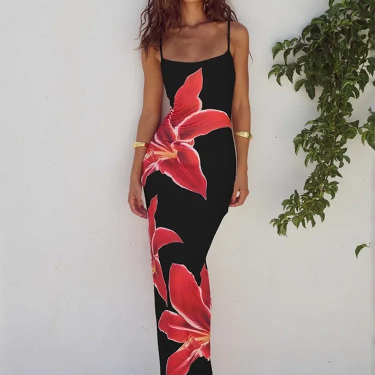 Mozision Floreal Print Long Dress For Women Gown Summer Midi
