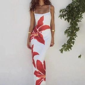 Mozision Floreal Print Long Dress For Women Gown Summer Midi
