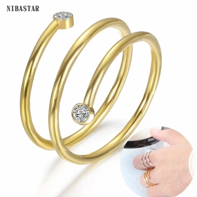 Multi-Layered Winding Rings For Women Girl Minimalist Jewelry
