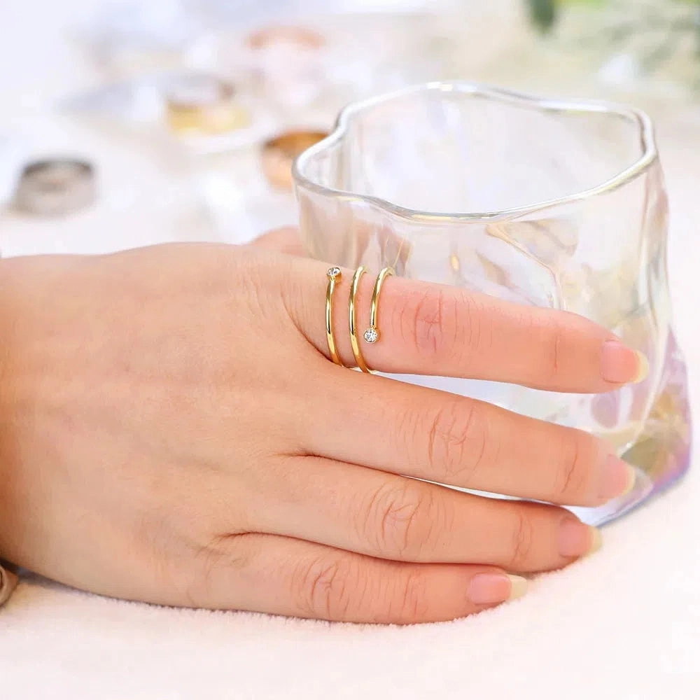 Multi-Layered Winding Rings For Women Girl Minimalist Jewelry