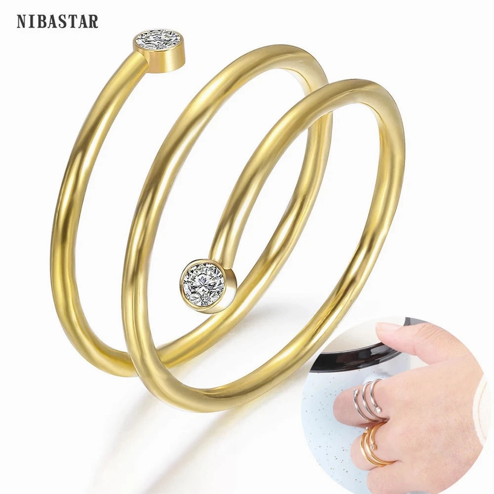 Multi-Layered Winding Rings For Women Girl Minimalist Jewelry