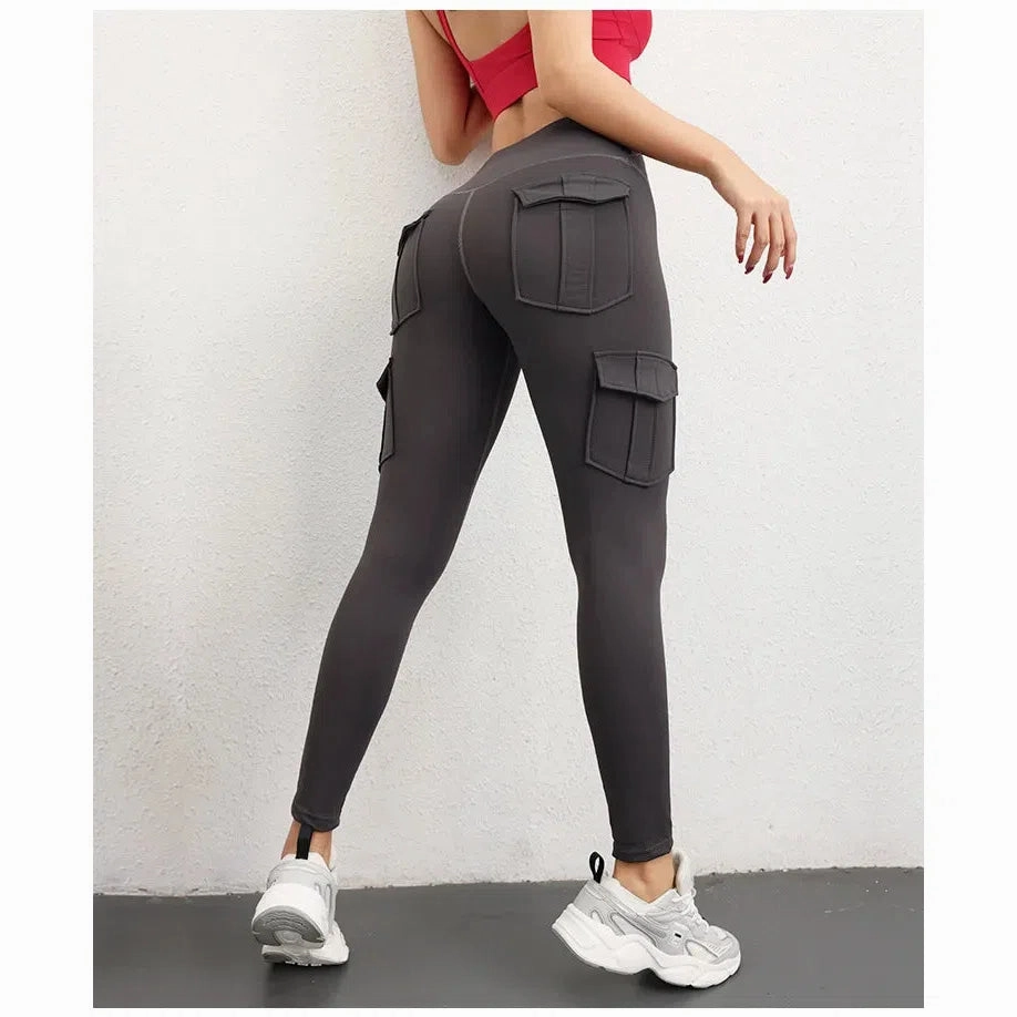 Multi-Pocket High Waist Yoga Leggings For Women Slim Fit