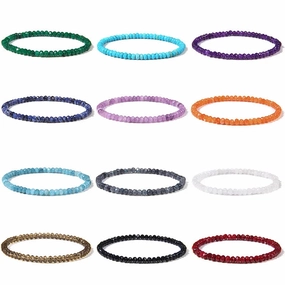 Multicolor Stone Beaded Bracelet For Women Men Amethysts Quartzs Fashion Small Beaded Bracelet