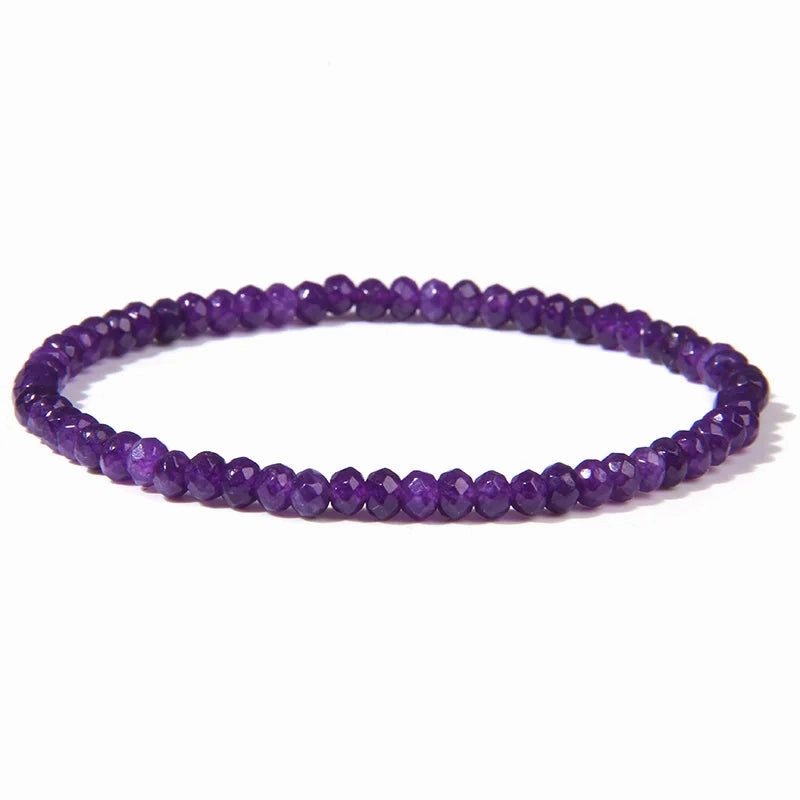 Multicolor Stone Beaded Bracelet For Women Men Amethysts Quartzs Fashion Small Beaded Bracelet