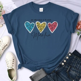 My Only Rule Is To Have More Fun Print T-Shirts Women Summer Cool Tee Fashion O-Neck Short Sleeve Stylish Casual Shirt
