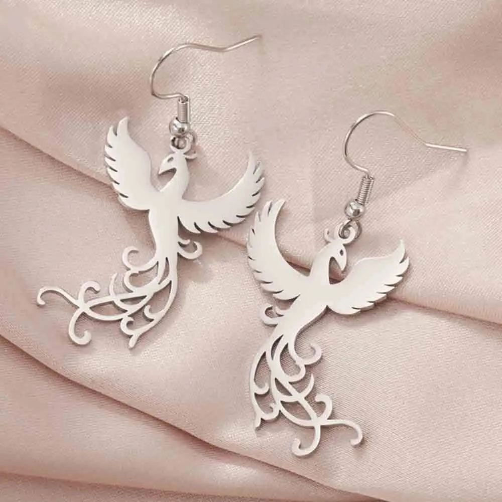 My Shape Phoenix Fire Bird Dangle Earrings for Women