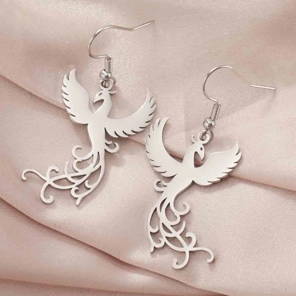 My Shape Phoenix Fire Bird Dangle Earrings for Women
