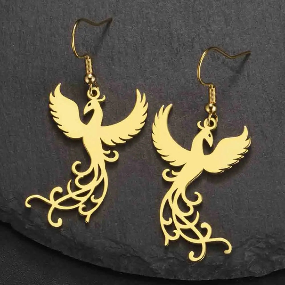 My Shape Phoenix Fire Bird Dangle Earrings for Women