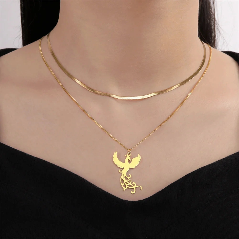 My Shape Phoenix Fire Bird Dangle Earrings for Women
