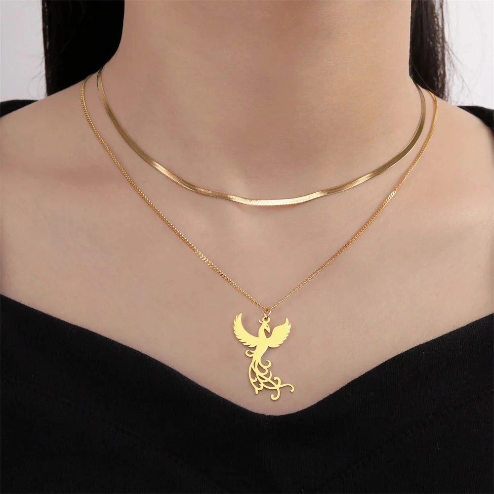 My Shape Phoenix Fire Bird Dangle Earrings for Women