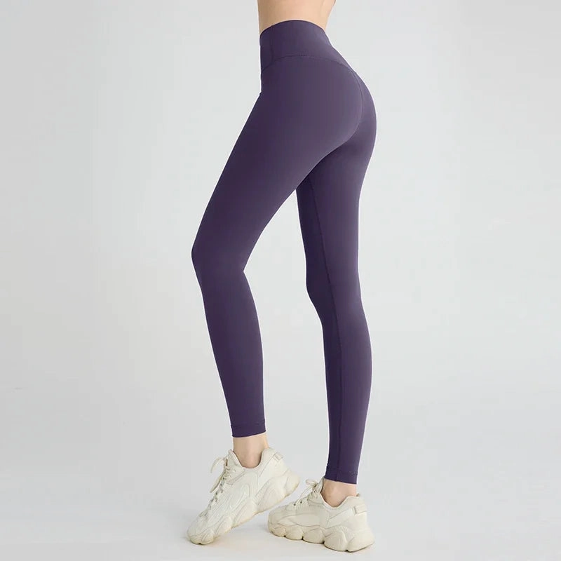 Naked Feeling Yoga Leggings High Waisted Hip Lifting Fitness Ankle Length Breathable Sports Pants for Running and Cycling