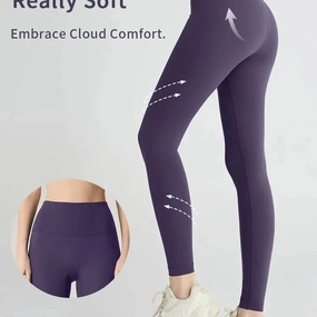 Naked Feeling Yoga Leggings High Waisted Hip Lifting Fitness Ankle Length Breathable Sports Pants for Running and Cycling