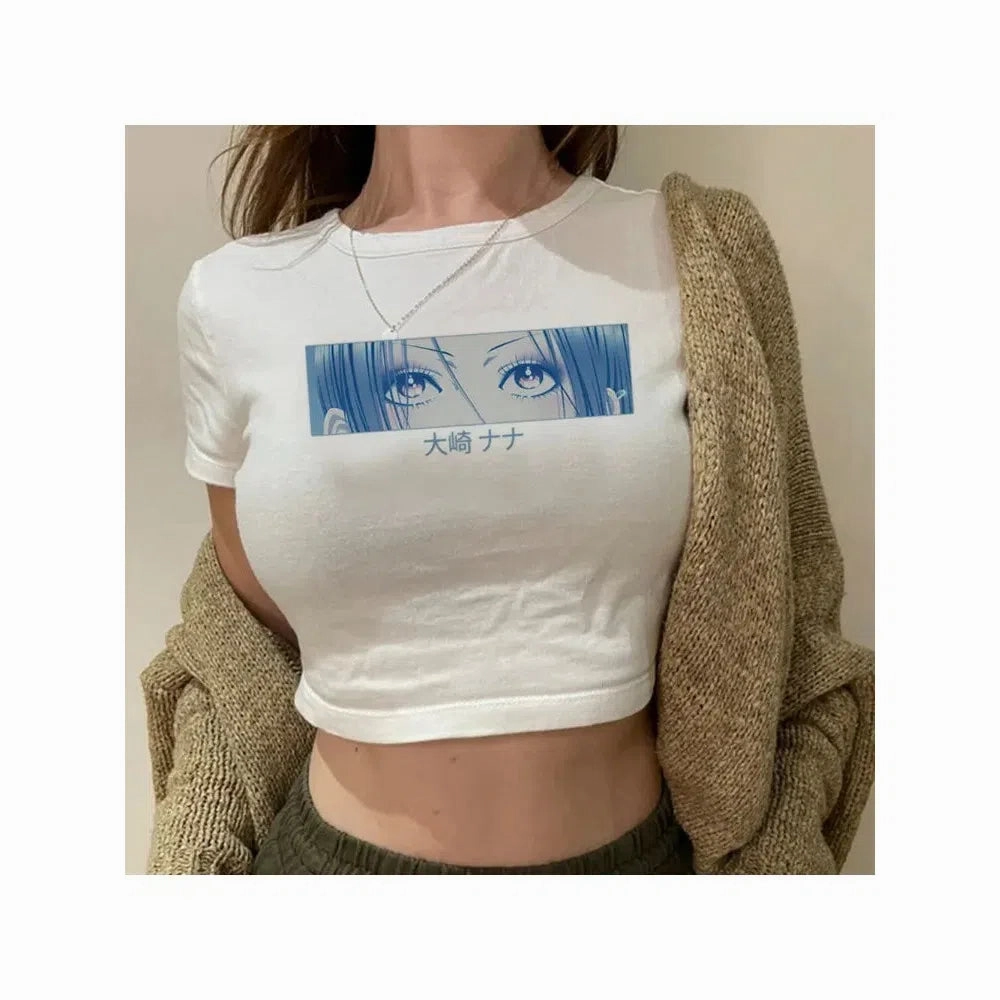 Nana Streetwear Goth Gothic Crop Top for Vintage Manga Style