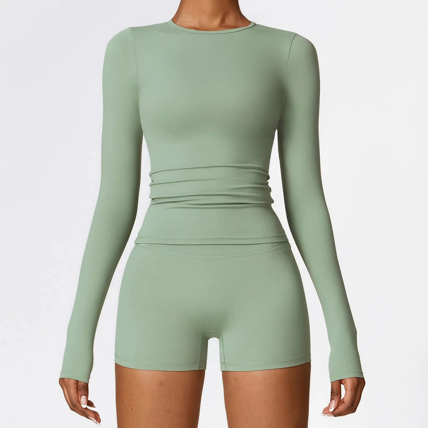 NCLAGEN Long Sleeve Workout Top Gym Pilates Clothes Women Active Wear Sports Shirt Elastic Fitness Yoga Clothing Running Shirts
