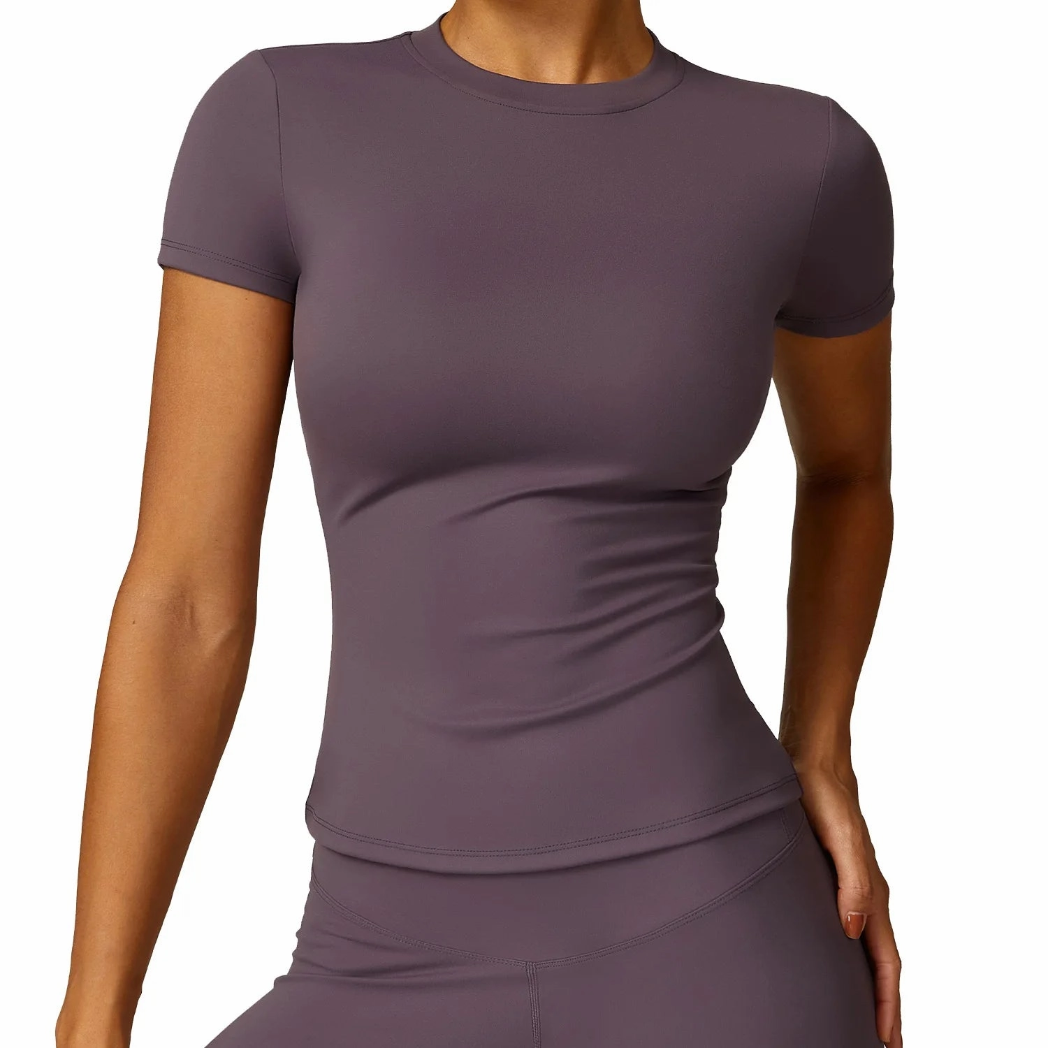 NCLAGEN Women Running Sports T Shirt Breathable Stretchy Active Top
