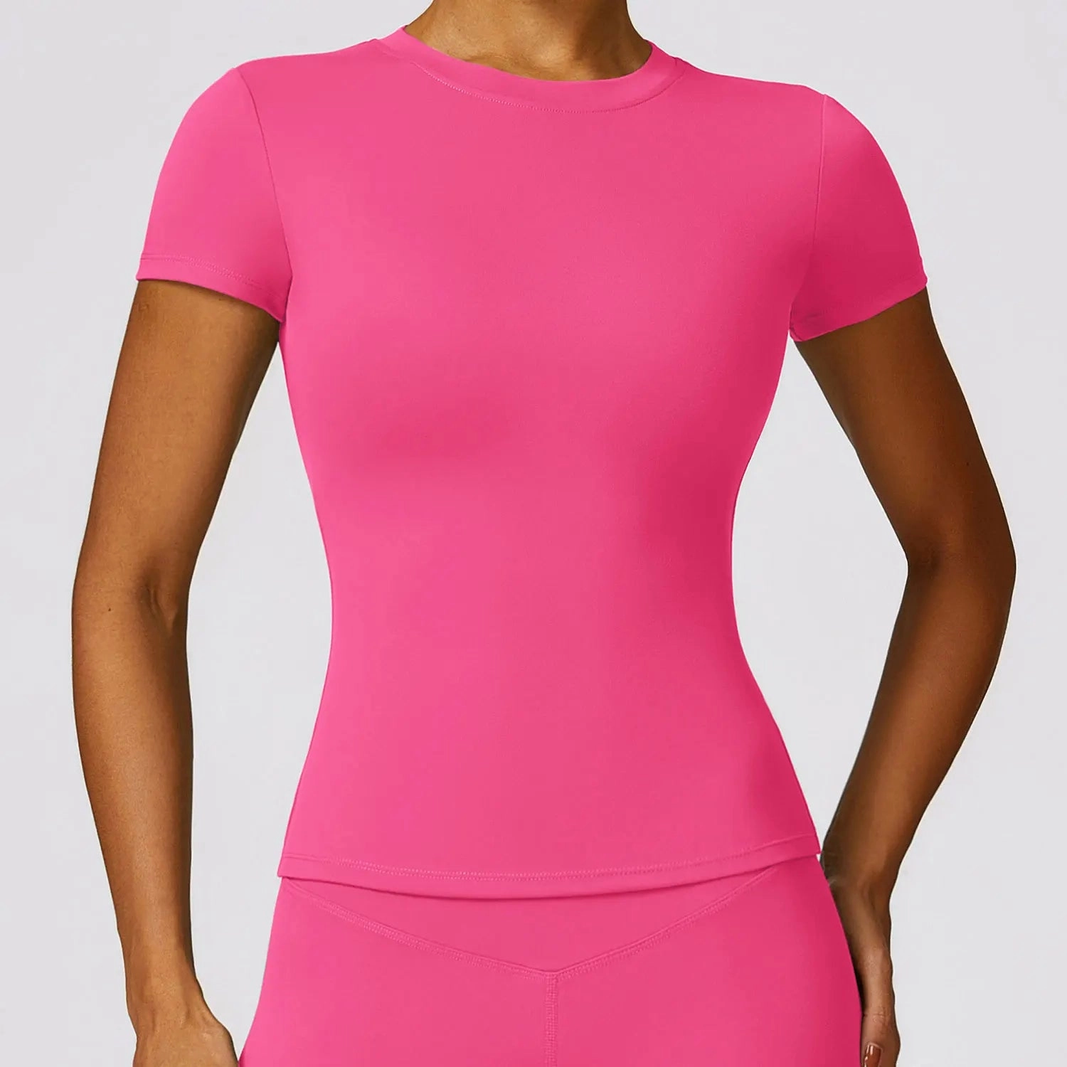 NCLAGEN Women Running Sports T Shirt Breathable Stretchy Active Top