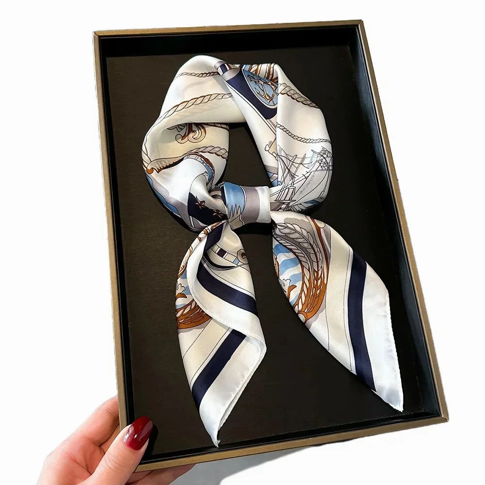 Neckerchief Female Luxury Square Scarf Silk Shawl Wraps