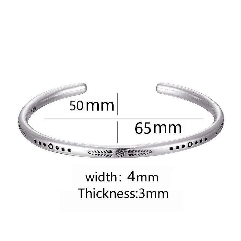 New Arrival Vintage Silver Fish Pattern Open Bracelet Bangle