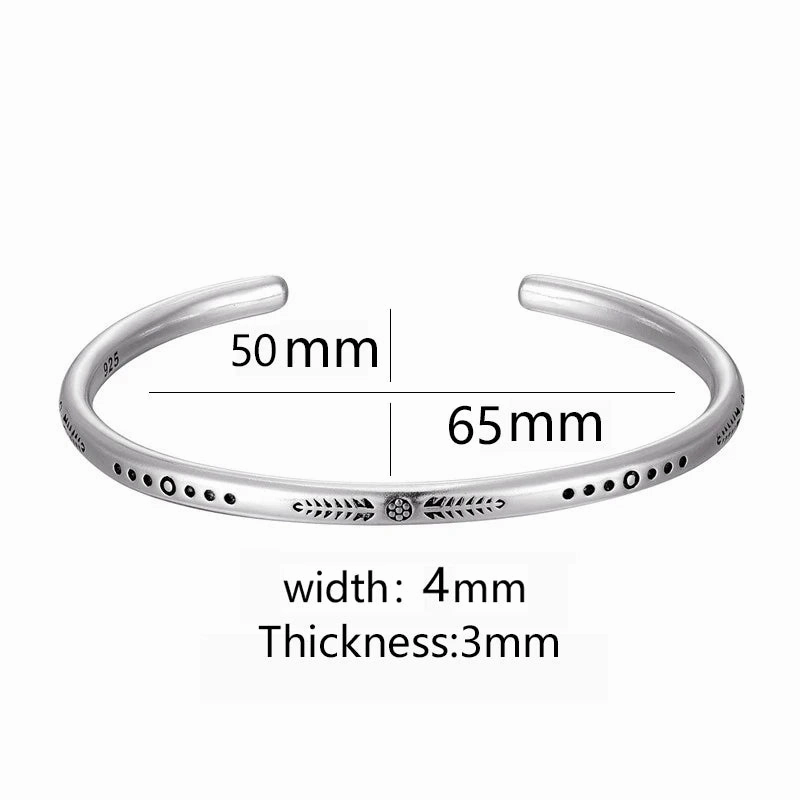 New Arrival Vintage Silver Fish Pattern Open Bracelet Bangle