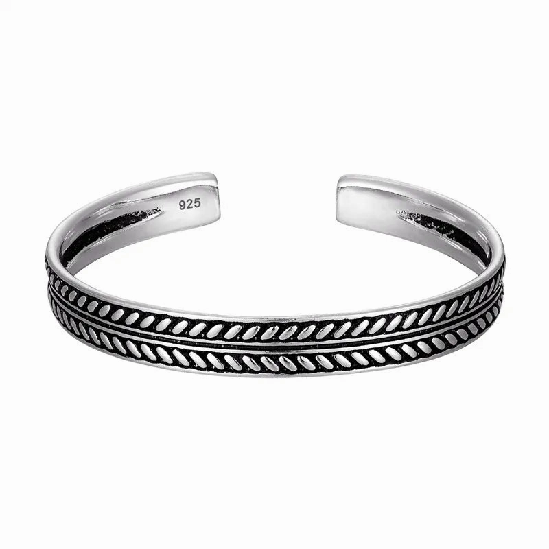 New Arrival Vintage Silver Fish Pattern Open Bracelet Bangle