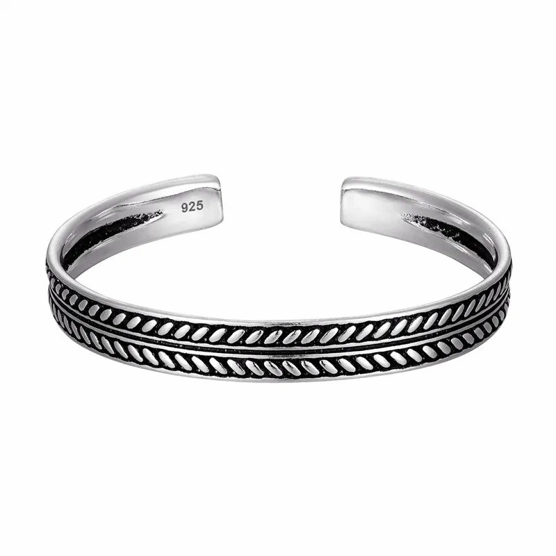 New Arrival Vintage Silver Fish Pattern Open Bracelet Bangle