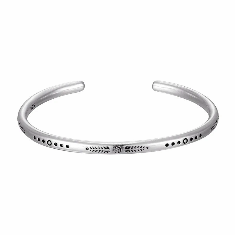 New Arrival Vintage Silver Fish Pattern Open Bracelet Bangle