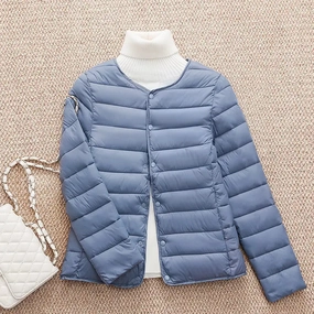 New Arrivlas Woemn Winter Warm White Duck Down Liner Puffer Jackets Female Korean Slim Fit O-neck Variable V-neck Down Coat