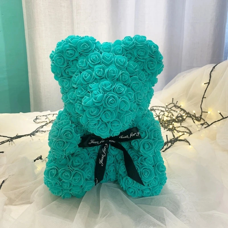 NEW Artificial Rose Teddy Bear Flowers Home Decor Gift