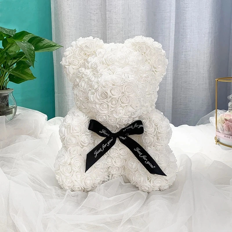 NEW Artificial Rose Teddy Bear Flowers Home Decor Gift