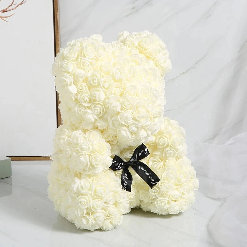 NEW Artificial Rose Teddy Bear Flowers Home Decor Gift