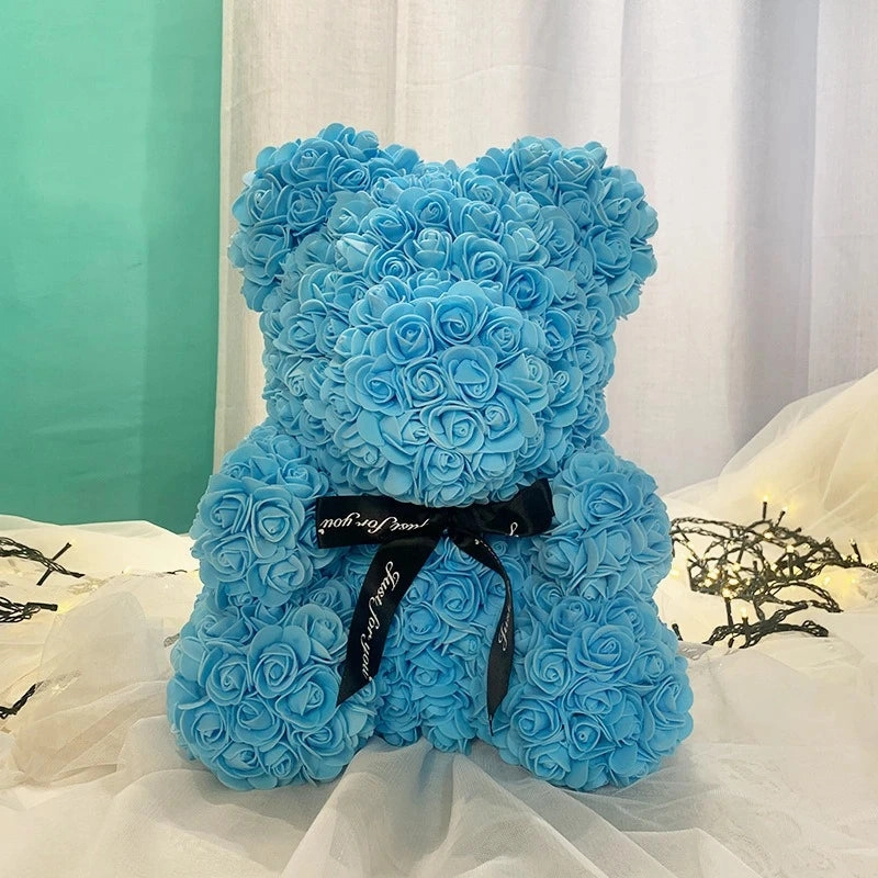 NEW Artificial Rose Teddy Bear Flowers Home Decor Gift