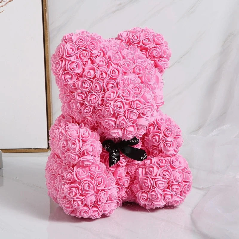 NEW Artificial Rose Teddy Bear Flowers Home Decor Gift
