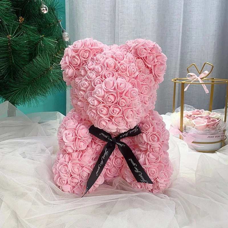 NEW Artificial Rose Teddy Bear Flowers Home Decor Gift