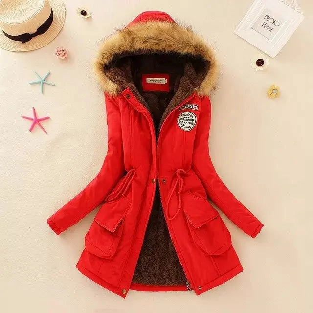 New Autumn Winter Women Cotton Jacket Padded Hooded Parkas