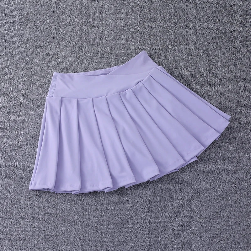 New Best-Selling Pleated Nylon Spandex Skirt with Pockets