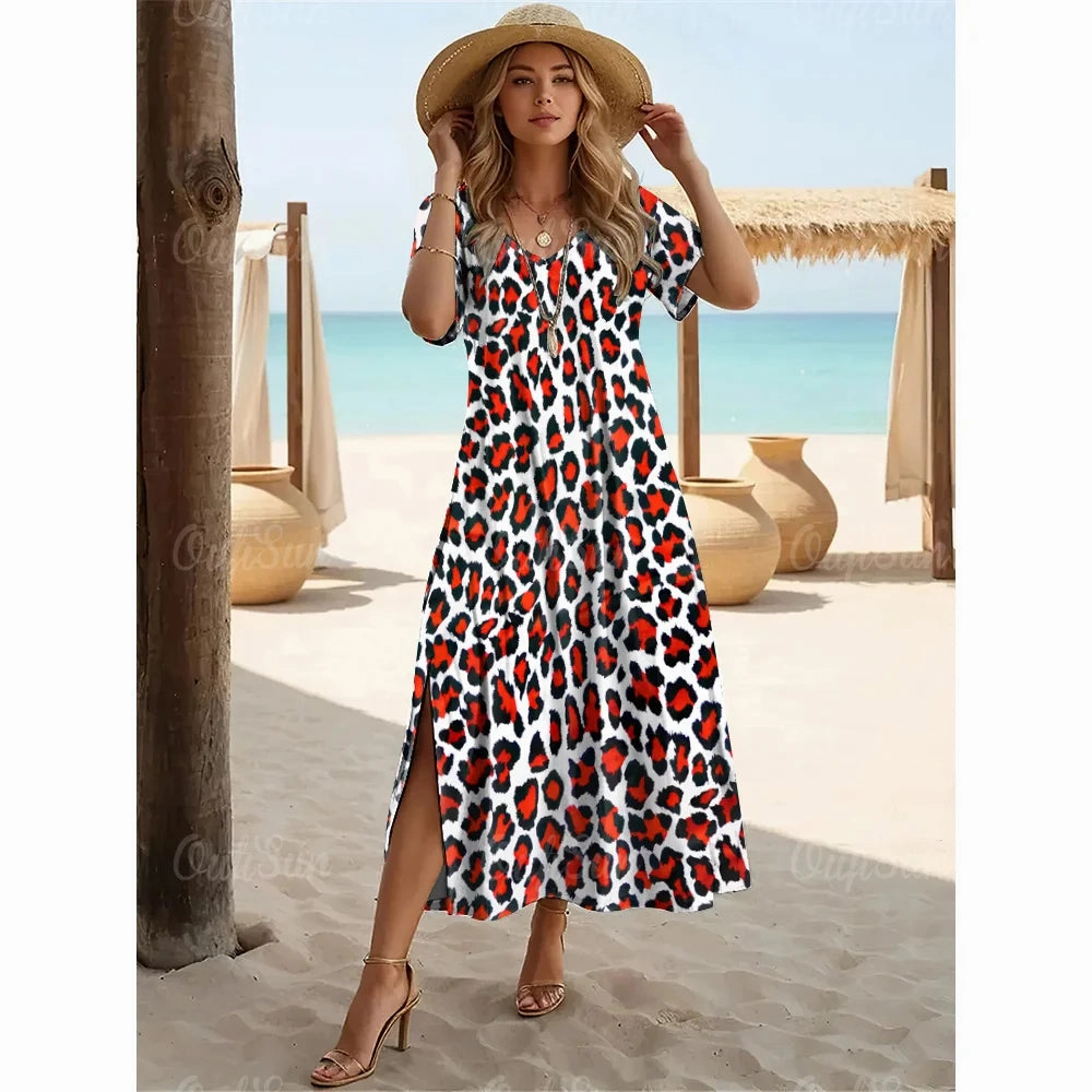 New Colorful Leopard Print Dresses For Women Plus Size Fashion