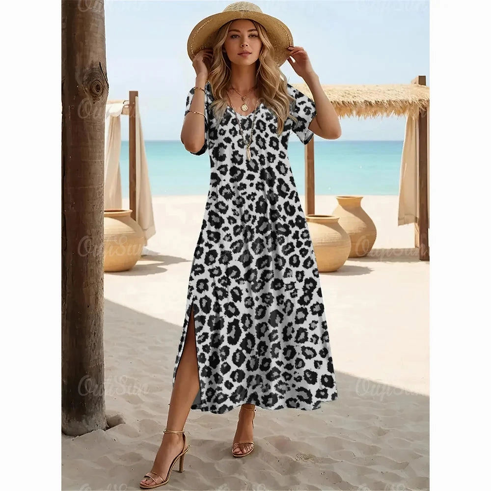 New Colorful Leopard Print Dresses For Women Plus Size Fashion