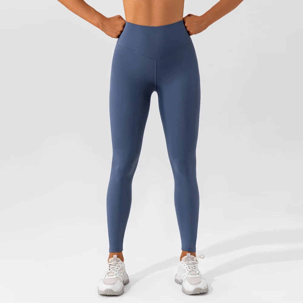 New Design High Waist Female Yoga Leggings Suit Soft Stretchy Sports Pants for Running and Outdoor Activities